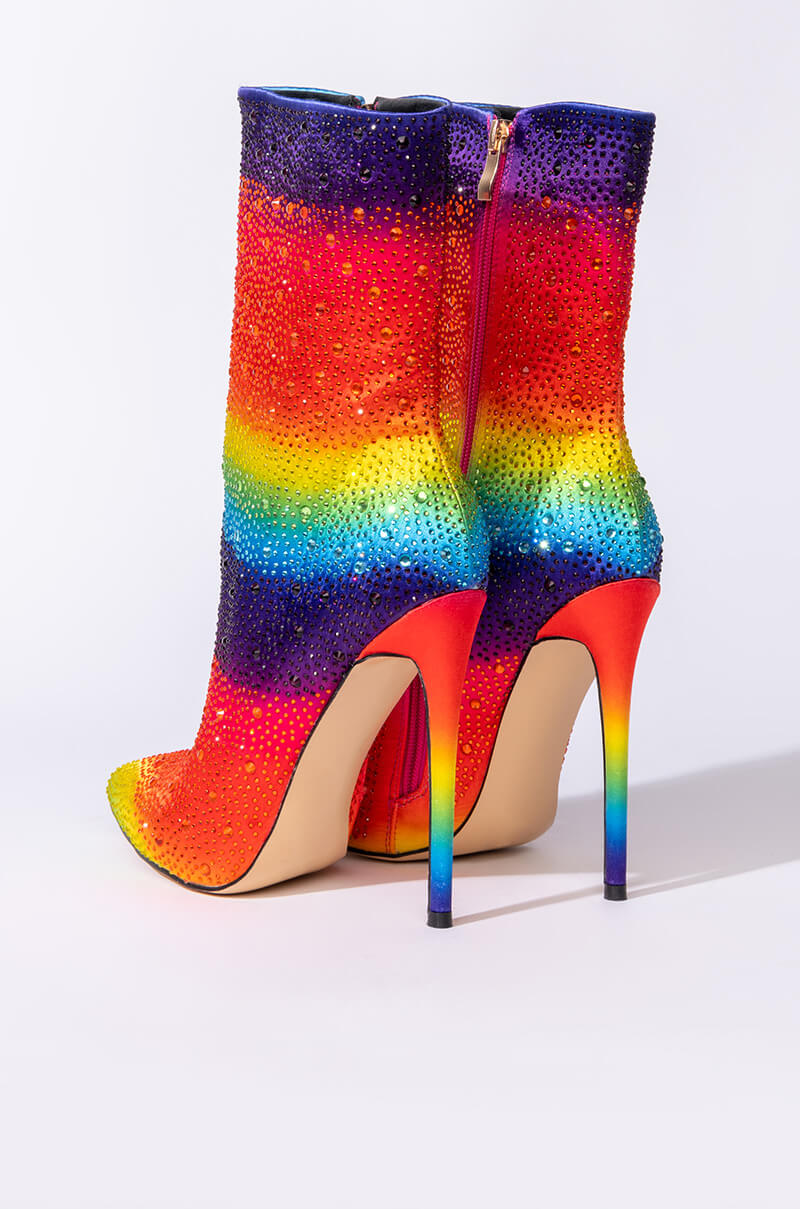 AZALEA WANG SPARKLE LIKE THAT STILETTO BOOTIE IN RAINBOW