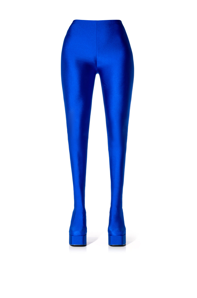AZALEA WANG HEYHEY CHUNKY BOOT PANT IN BLUE