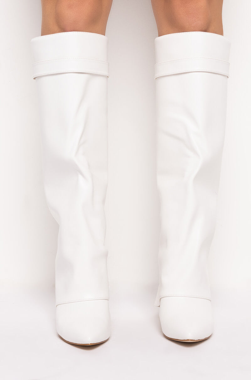 AZALEA WANG STUCK ON YOU WEDGE BOOT IN WHITE
