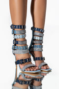 AZALEA WANG SWEET THEN SOUR STILETTO SANDAL IN DENIM