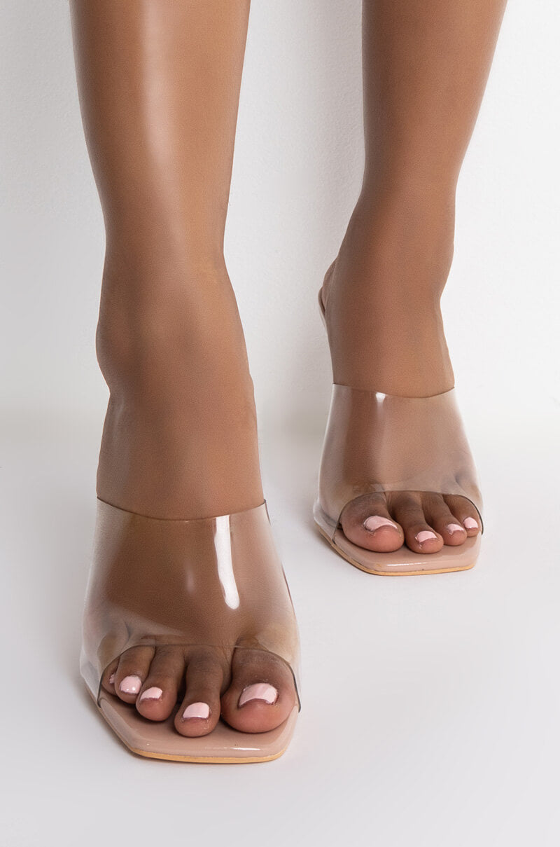 AZALEA WANG TAKE ME OUT TO DINNER FIRST PYRAMID SANDAL IN NUDE