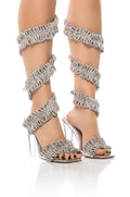 AZALEA WANG SILVERVINES ROPE DECOR WRAP UP SANDAL IN SILVER