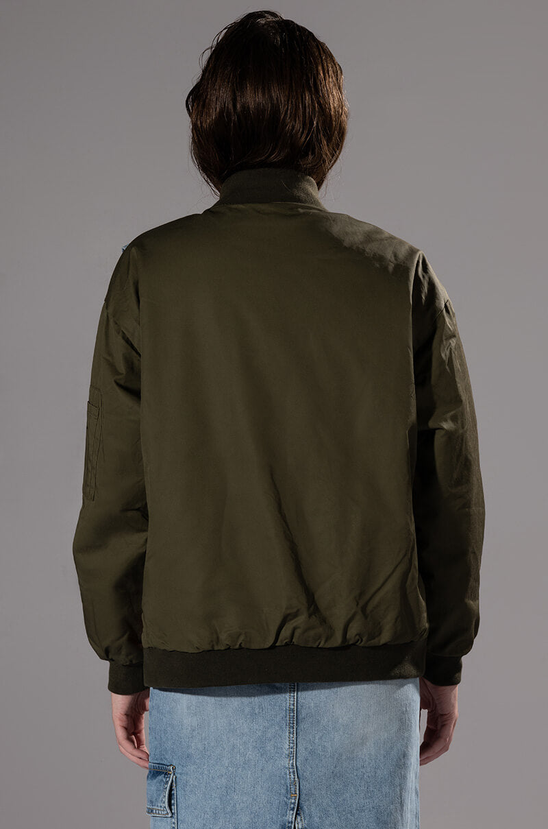 TUCKER MIXED DENIM BOMBER JACKET