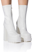 AZALEA WANG VIPER PATENT BOOTIE IN WHITE