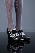 AZALEA WANG WORK HARD PLAY HARD CHUNKY BOOTIE IN BLACK WHITE