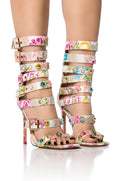 AZALEA WANG BASE EMBELLISHED GLADIATOR SANDAL IN BONE