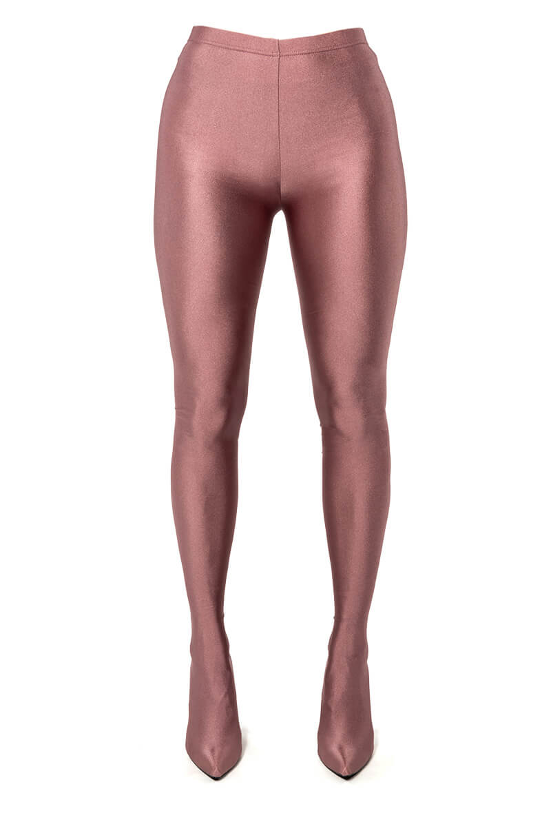 AZALEA WANG TAYTAY SEXY STILETTO BOOT PANT IN TAUPE STRETCH