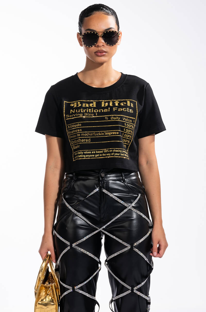 BAD BISH EMBELLISHED SHORT SLEEVE TSHIRT