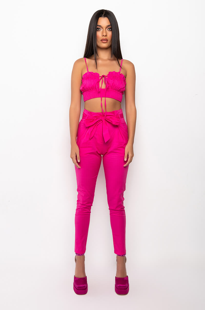BE SOMEBODY SMOCKED CROP TANK