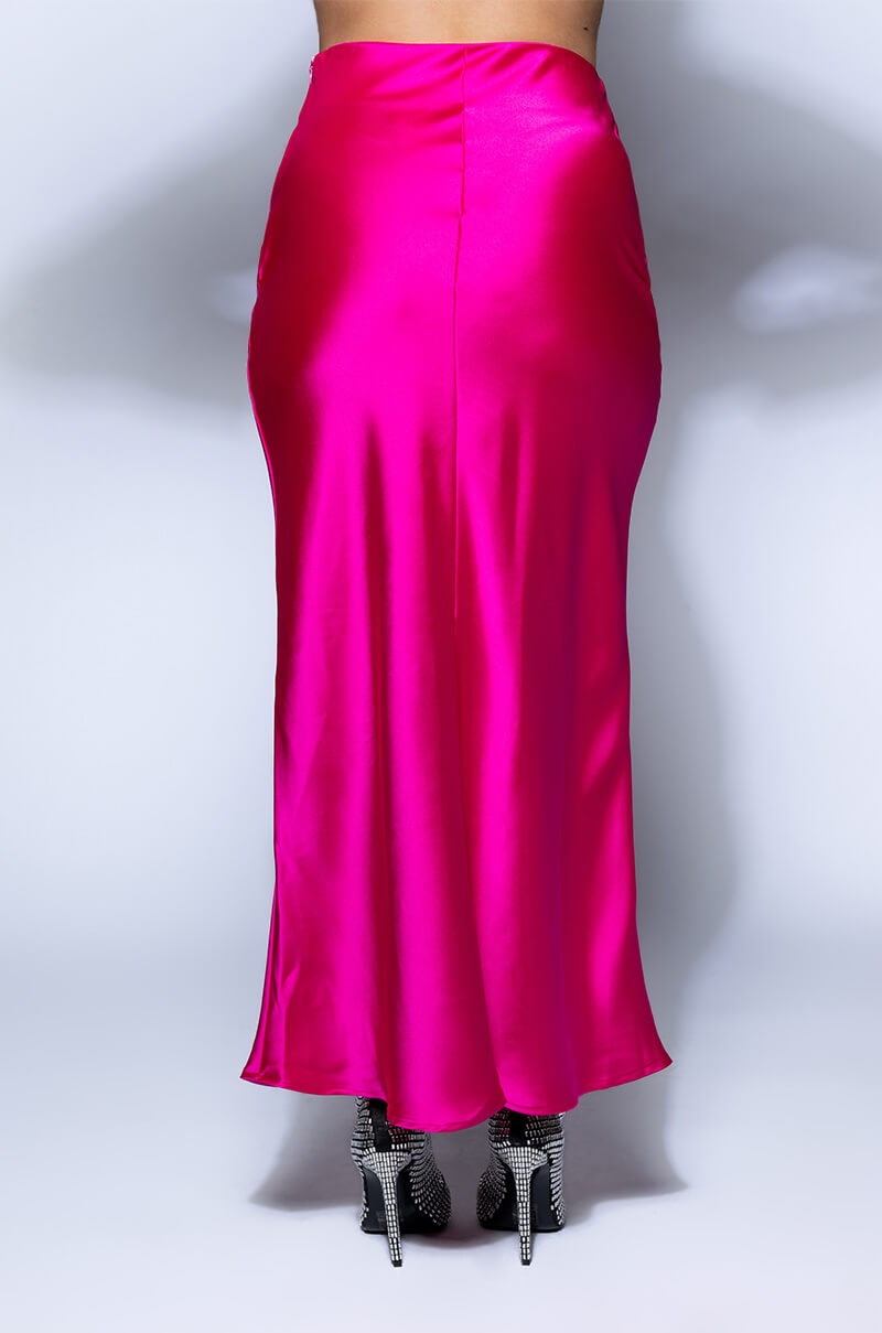 BEAUTIFUL HEART SATIN MAXI SKIRT