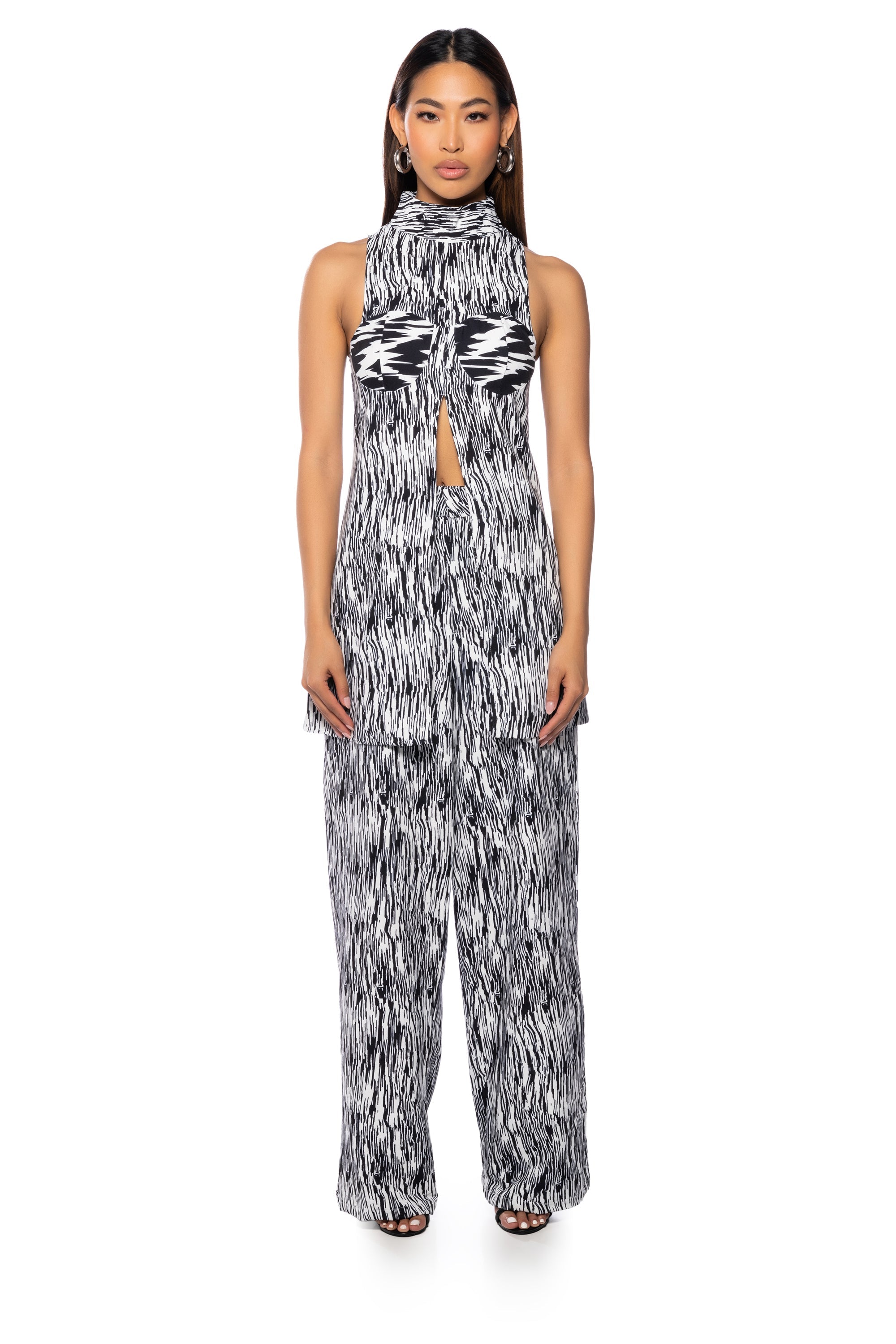 BELIEVER PRINTED WIDE LEG TROUSER