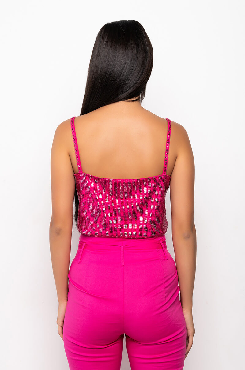 BELLA DONNA RHINESTONE CROP TOP