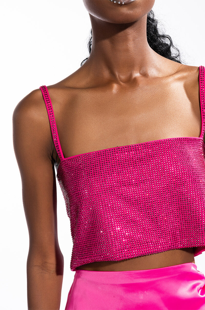 BELLA DONNA RHINESTONE CROP TOP