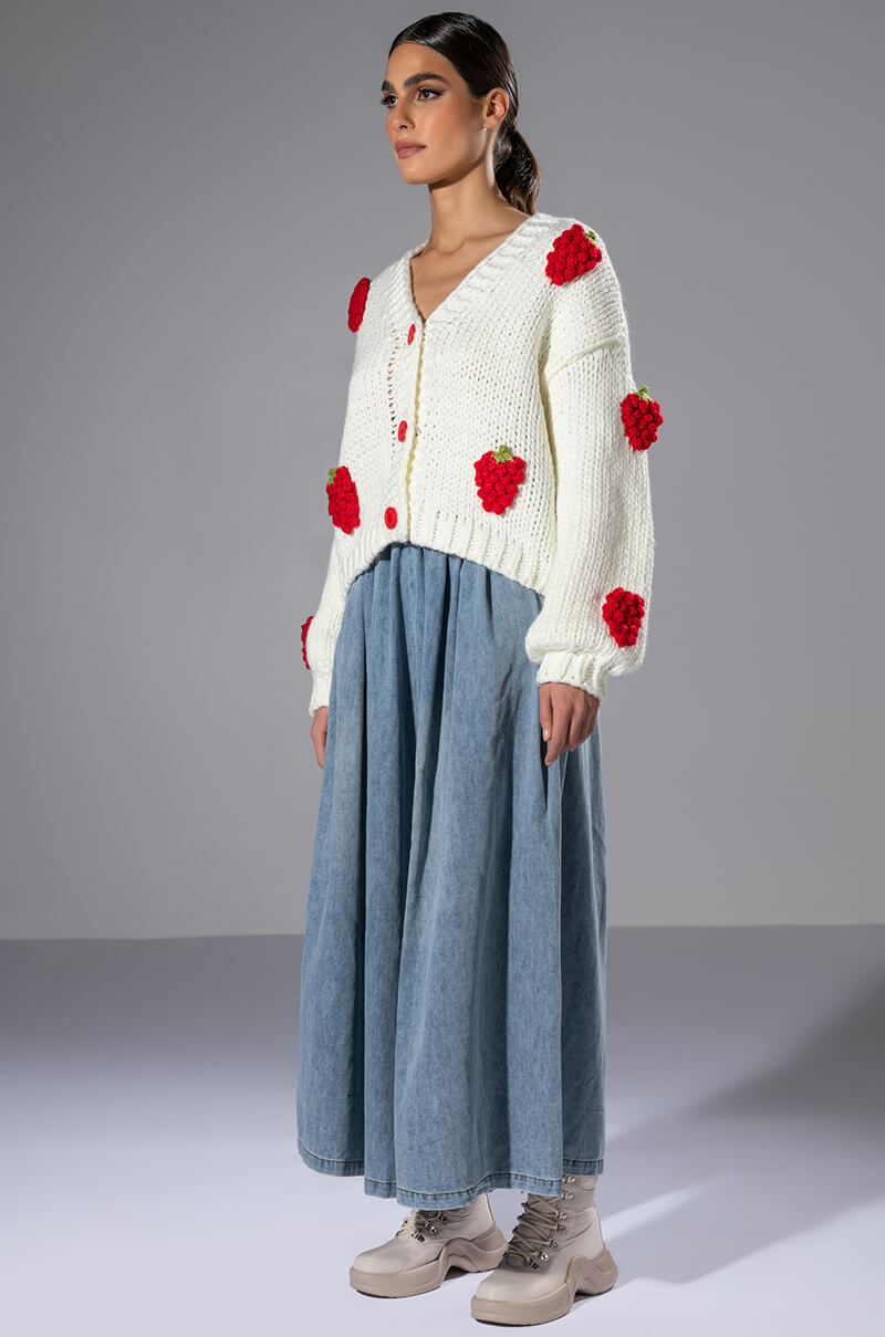 BERRIES BUTTON CARDIGAN