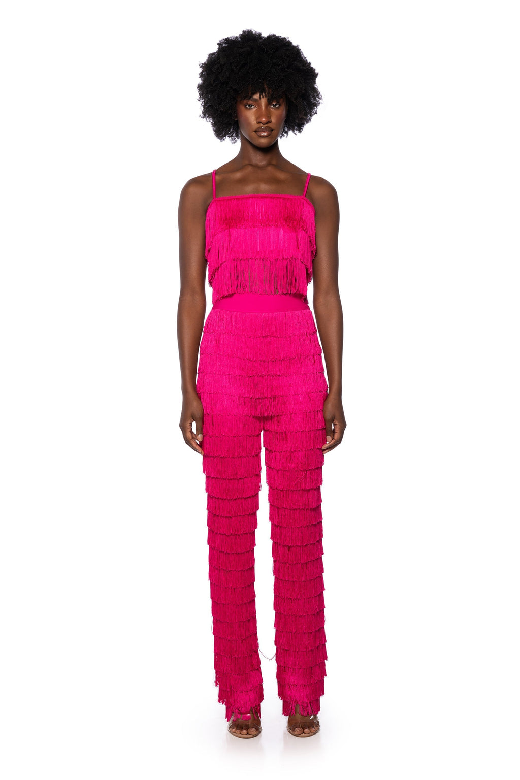 BEST EVER FRINGE WIDE LEG PANT IN FUCHSIA