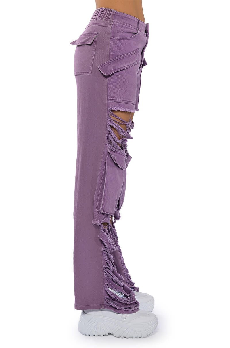 BESTIES FAVORITE DISTRESSED CARGO PANTS