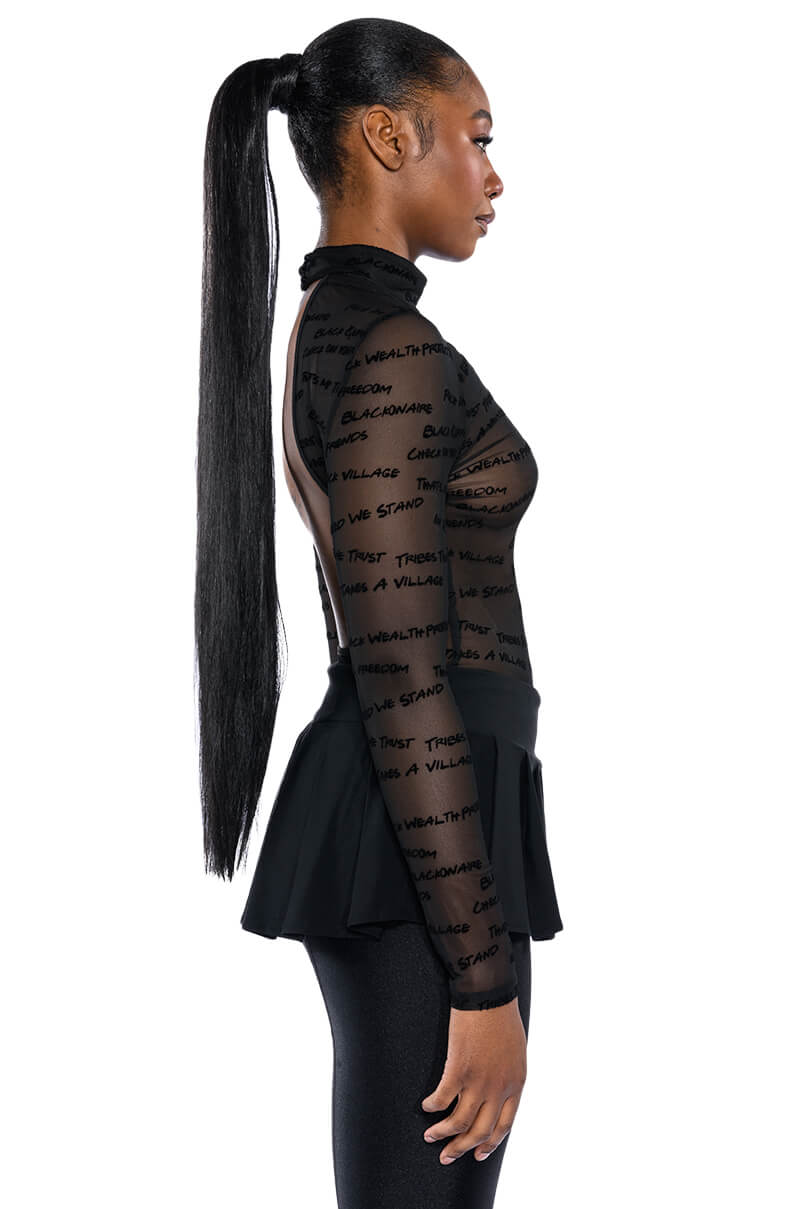 BLACK VILLAGE FOUNDATION LOGO MESH BODYSUIT