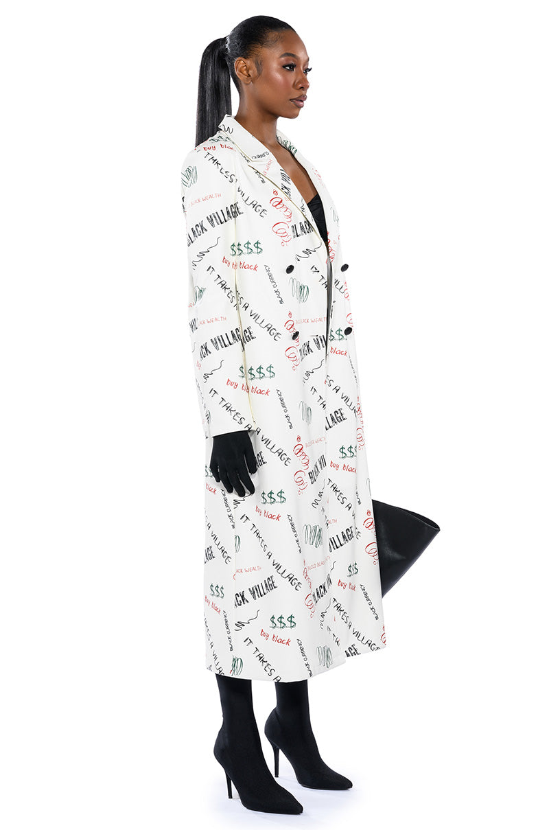 BLACK VILLAGE FOUNDATION LOGO PU TRENCH