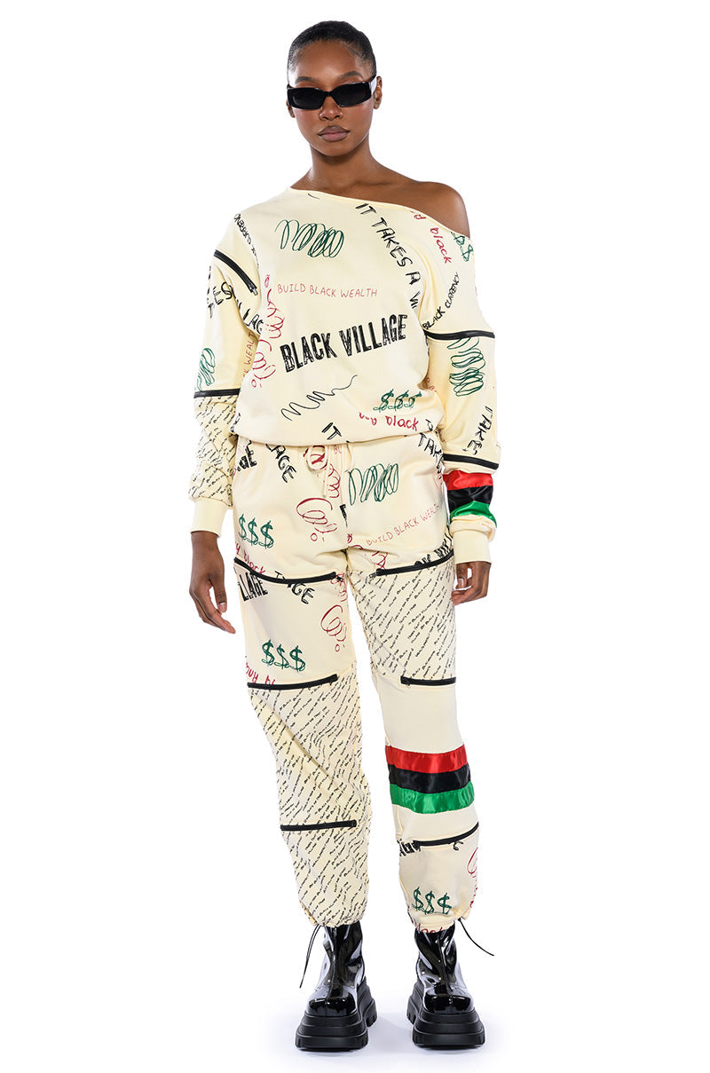 BLACK VILLAGE FOUNDATION ZIPPER DETAIL SWEATSHIRT