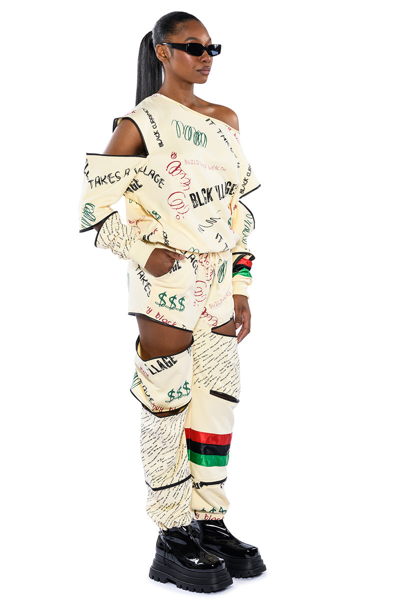 BLACK VILLAGE FOUNDATION ZIPPER DETAIL SWEATSHIRT