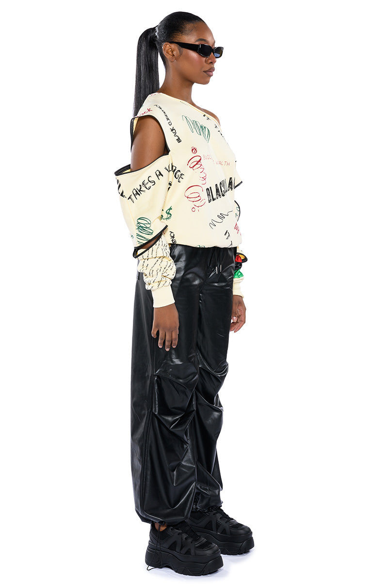 BLACK VILLAGE FOUNDATION ZIPPER DETAIL SWEATSHIRT