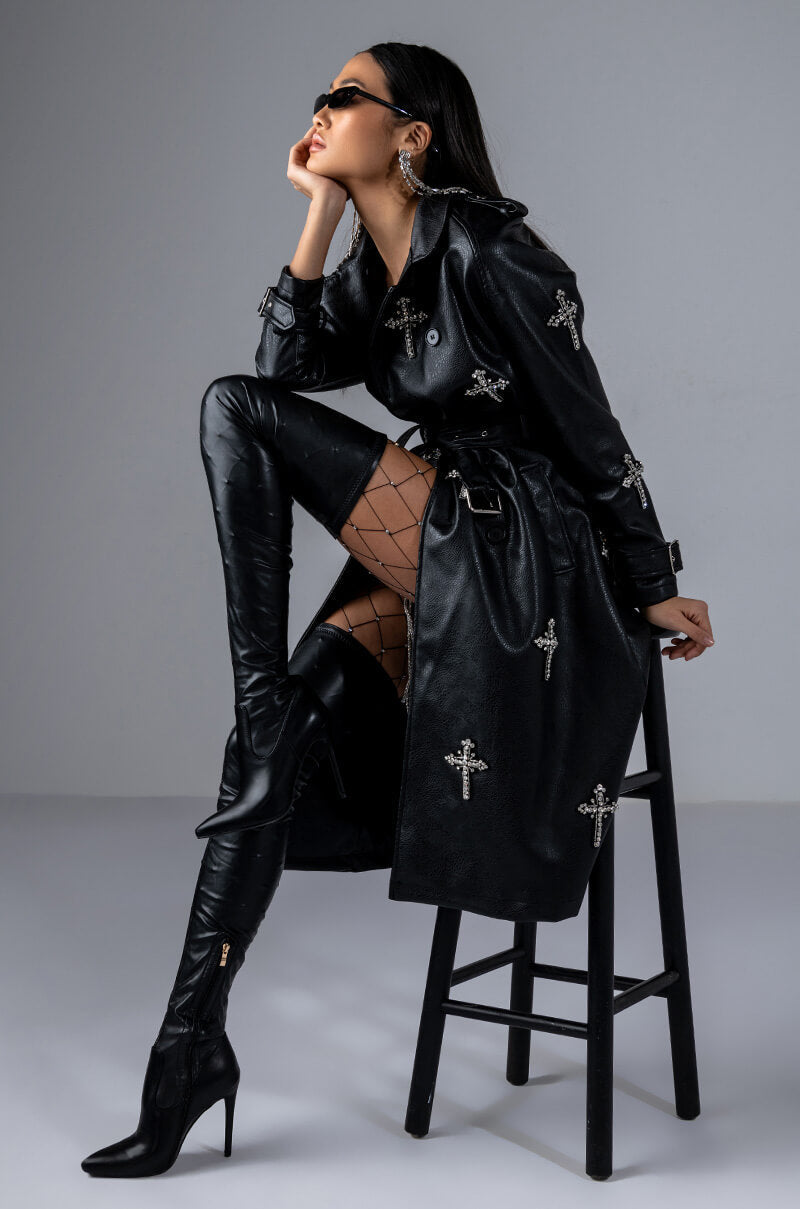 BLESSED AND WELL DRESSED PLEATHER TRENCH