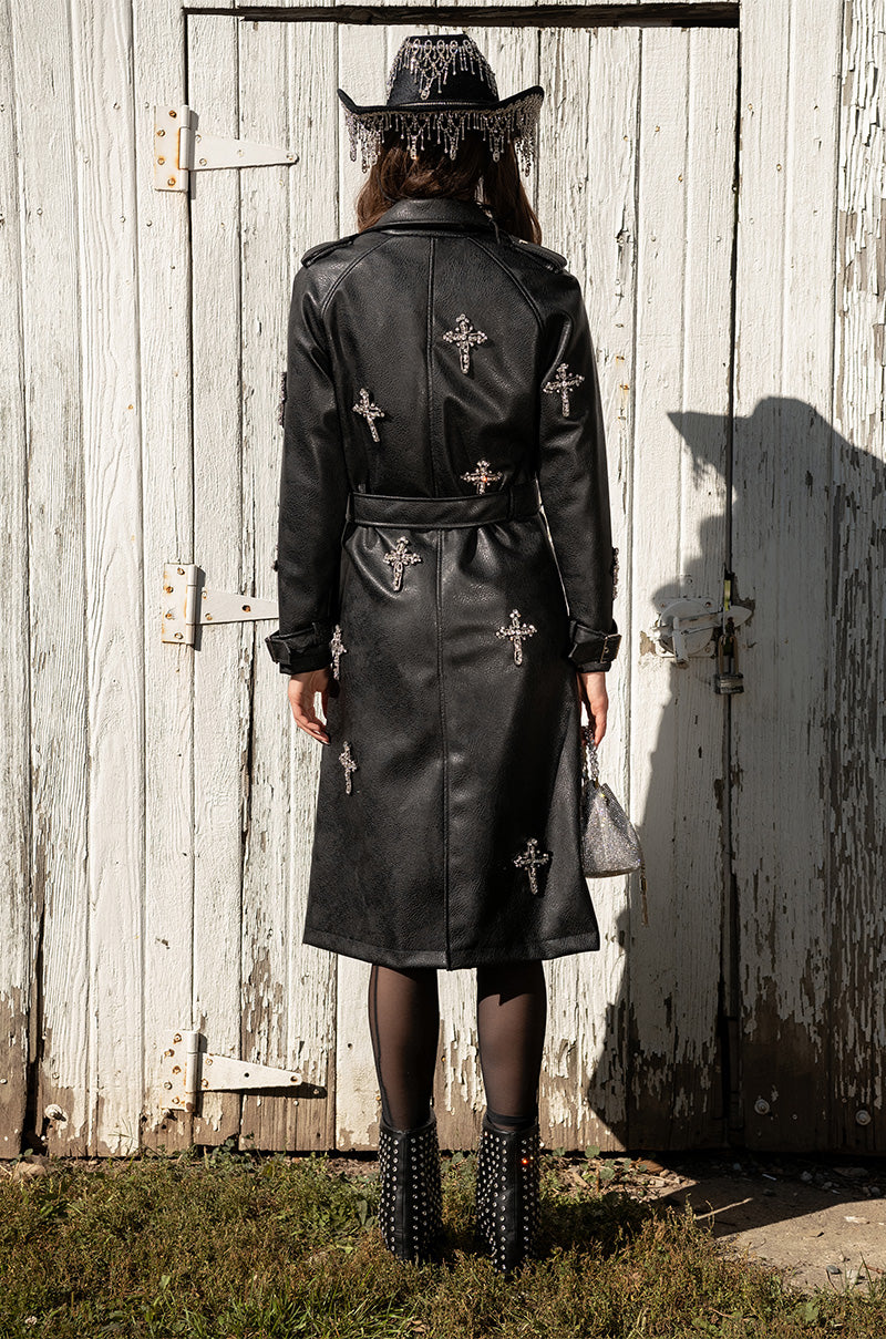 BLESSED AND WELL DRESSED PLEATHER TRENCH