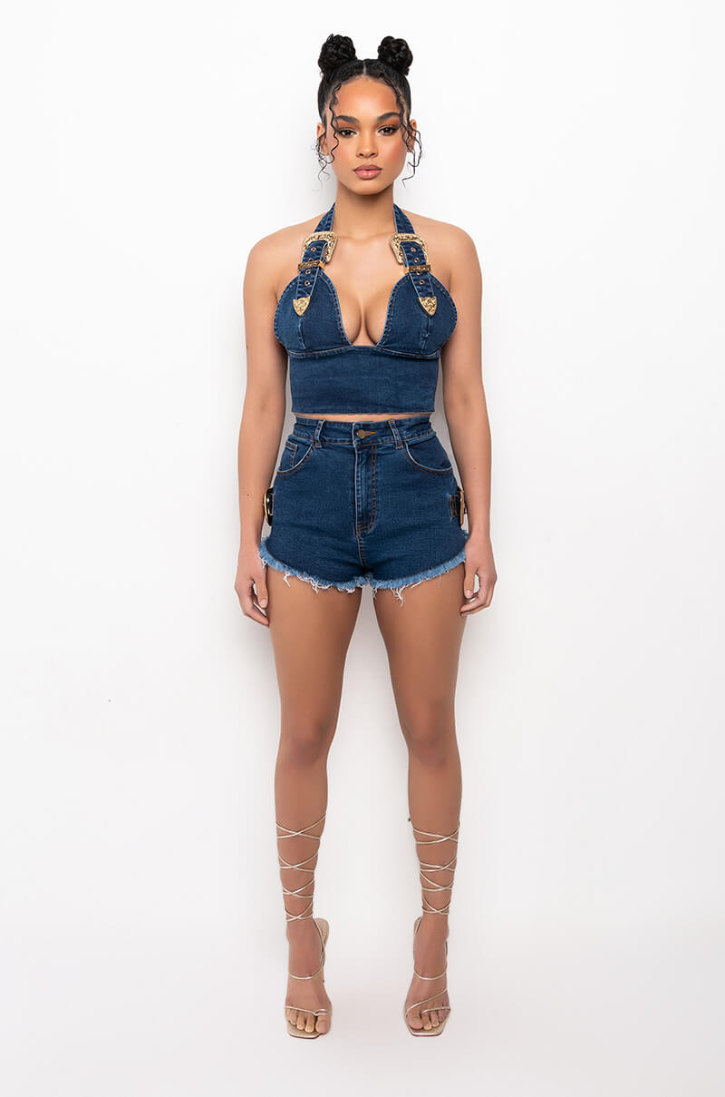 BLUE JEAN BABY BUCKLE SHORT