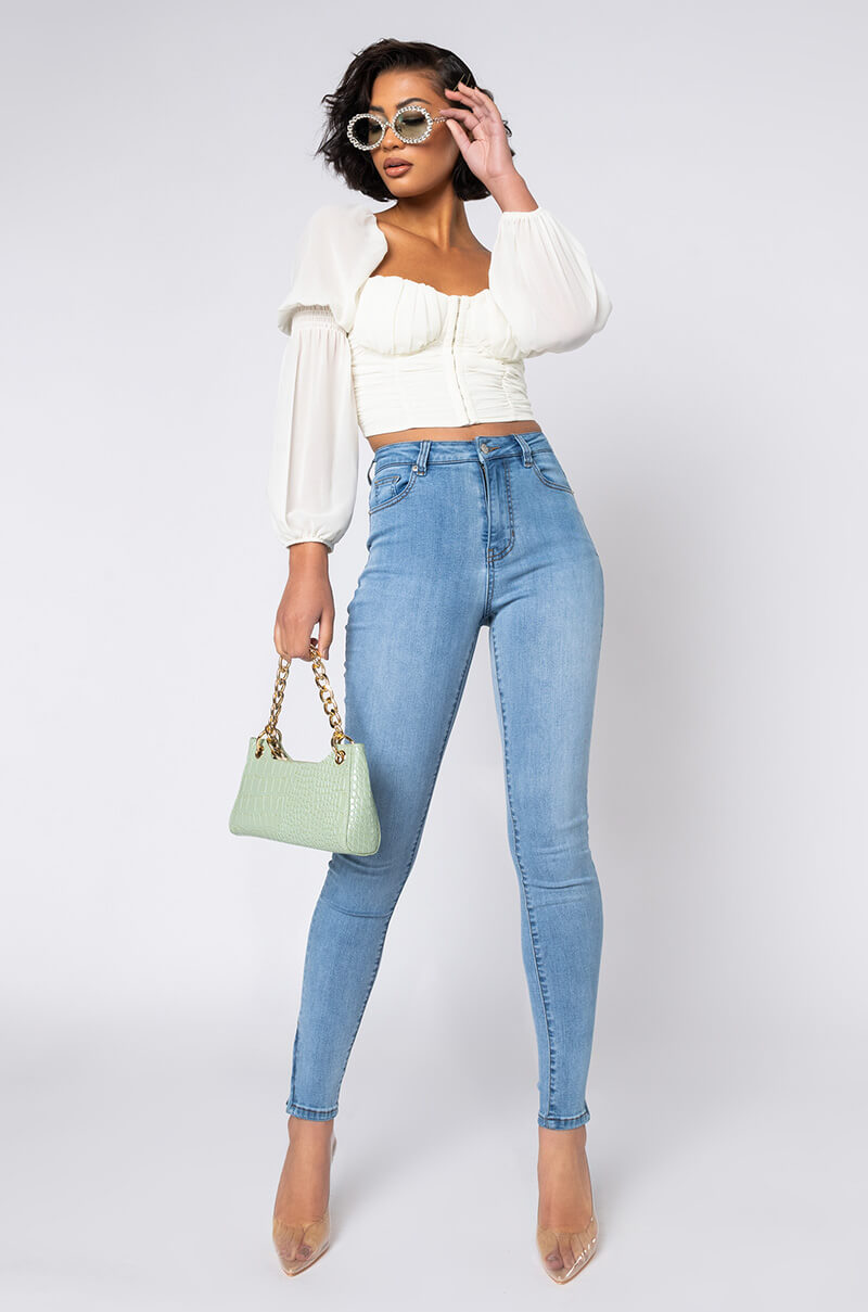 BLUE SKIES LONG SLEEVE BLOUSE