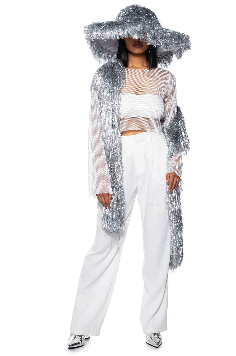 BLURRED LOVE LONG SLEEVE RHINESTONE TOP