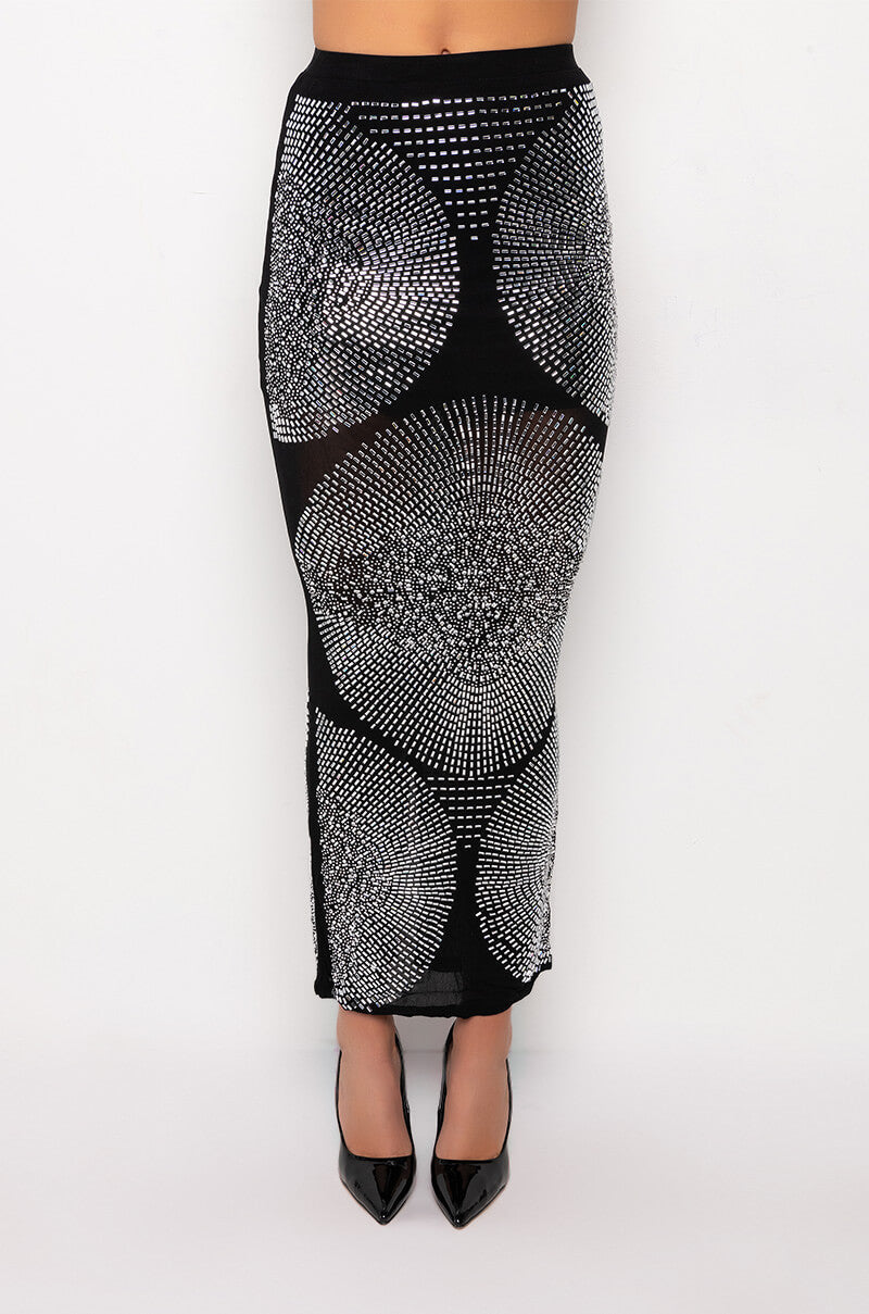BODIED RHINESTONE MAXI SKIRT