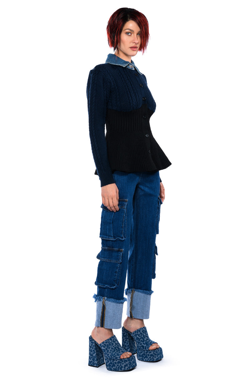 BON SOIR STRAIGHT CARGO JEANS