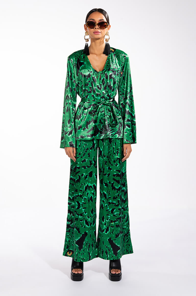 BORN TO BE WILD SATIN PALAZZO PANT
