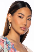 BREAKING FREE RHINESTONE CHAIN EARRINGS IN GOLD
