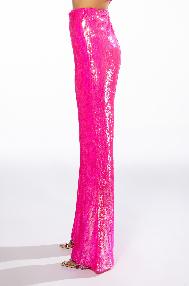 BRIGHT BRIGHT PINK SEQUIN TROUSER