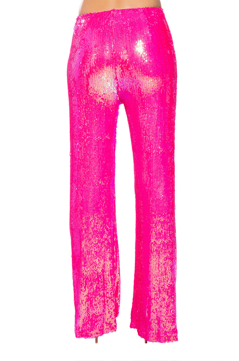 BRIGHT BRIGHT PINK SEQUIN TROUSER