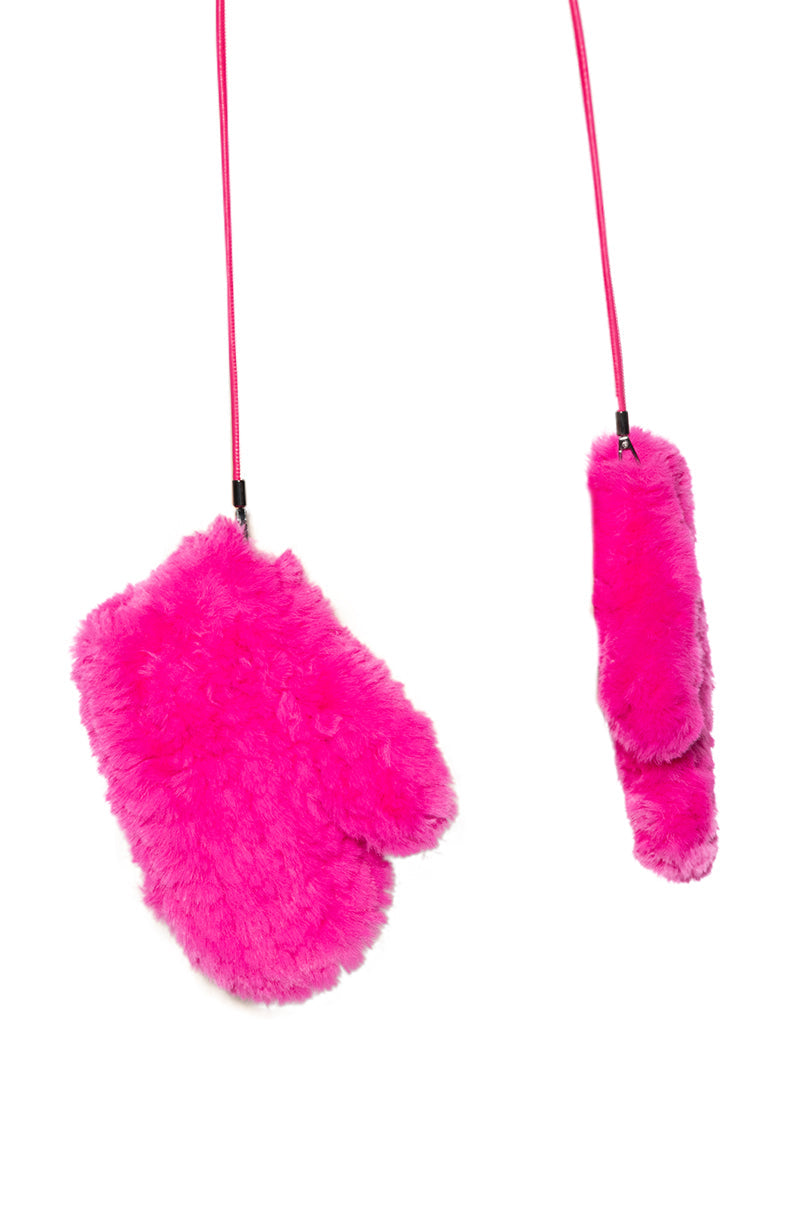 BURRR CORDED FUR GLOVES