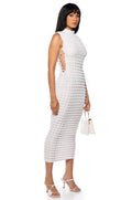 BUSY GAL SLEEVELESS MOCK NECK MAXI DRESS
