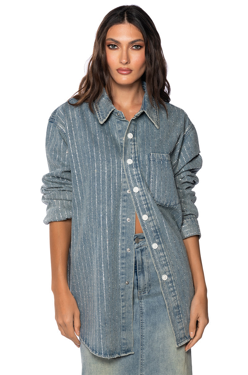 CANDY RHINESTONE DENIM JACKET
