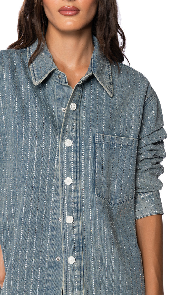 CANDY RHINESTONE DENIM JACKET