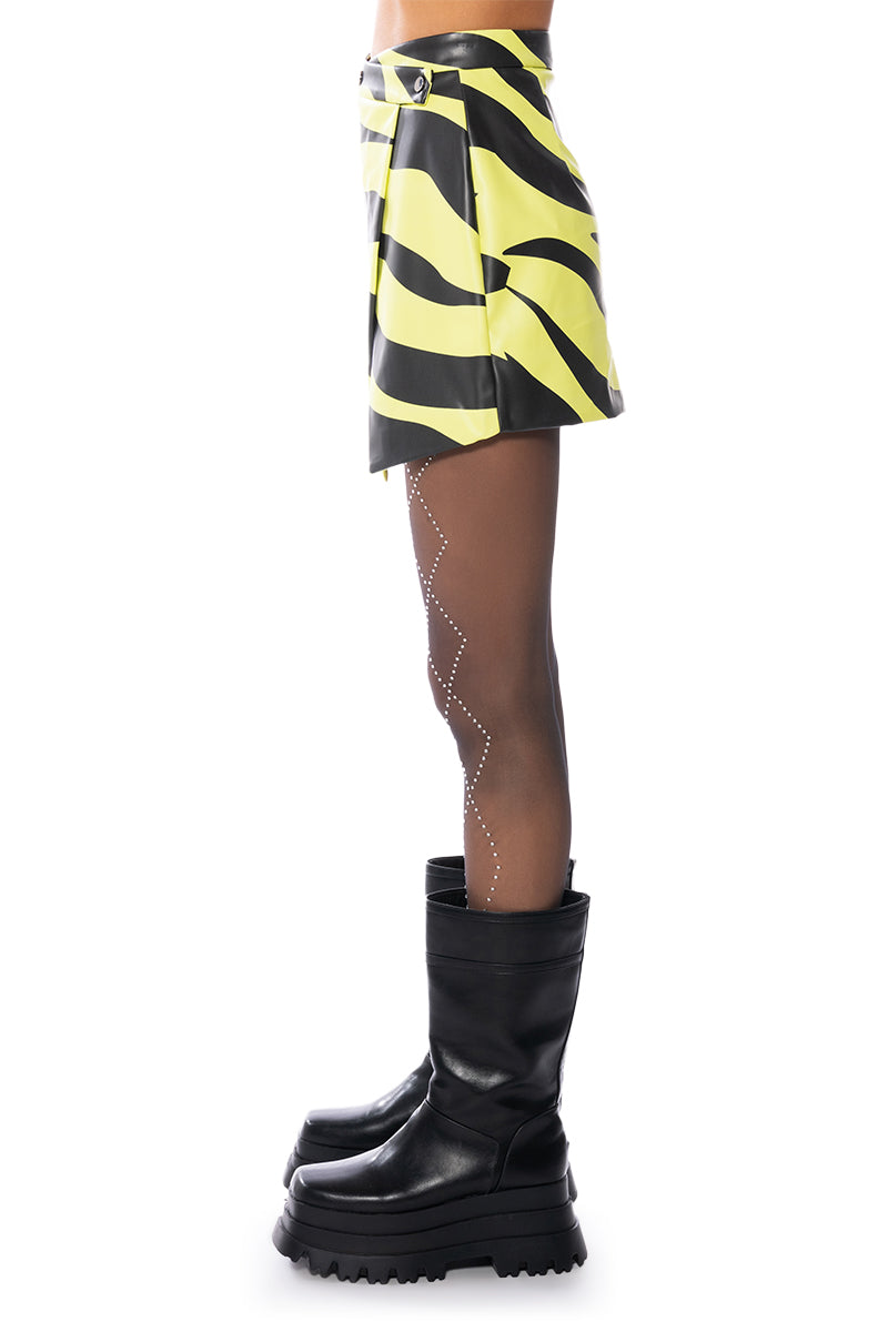 CAN'T BE TAMED FAUX LEATHER MINI SKIRT