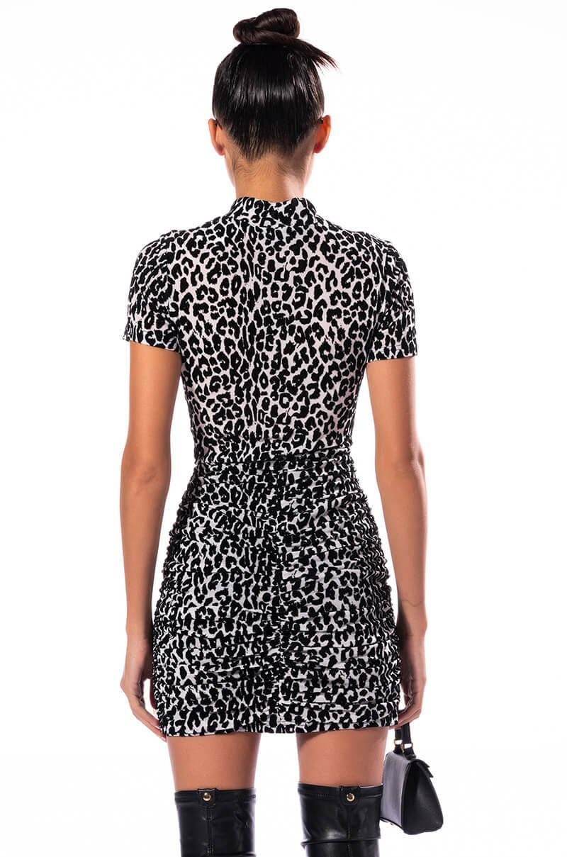 CANT BE TAMED SHORT SLEEVE MOCK NECK BODYSUIT