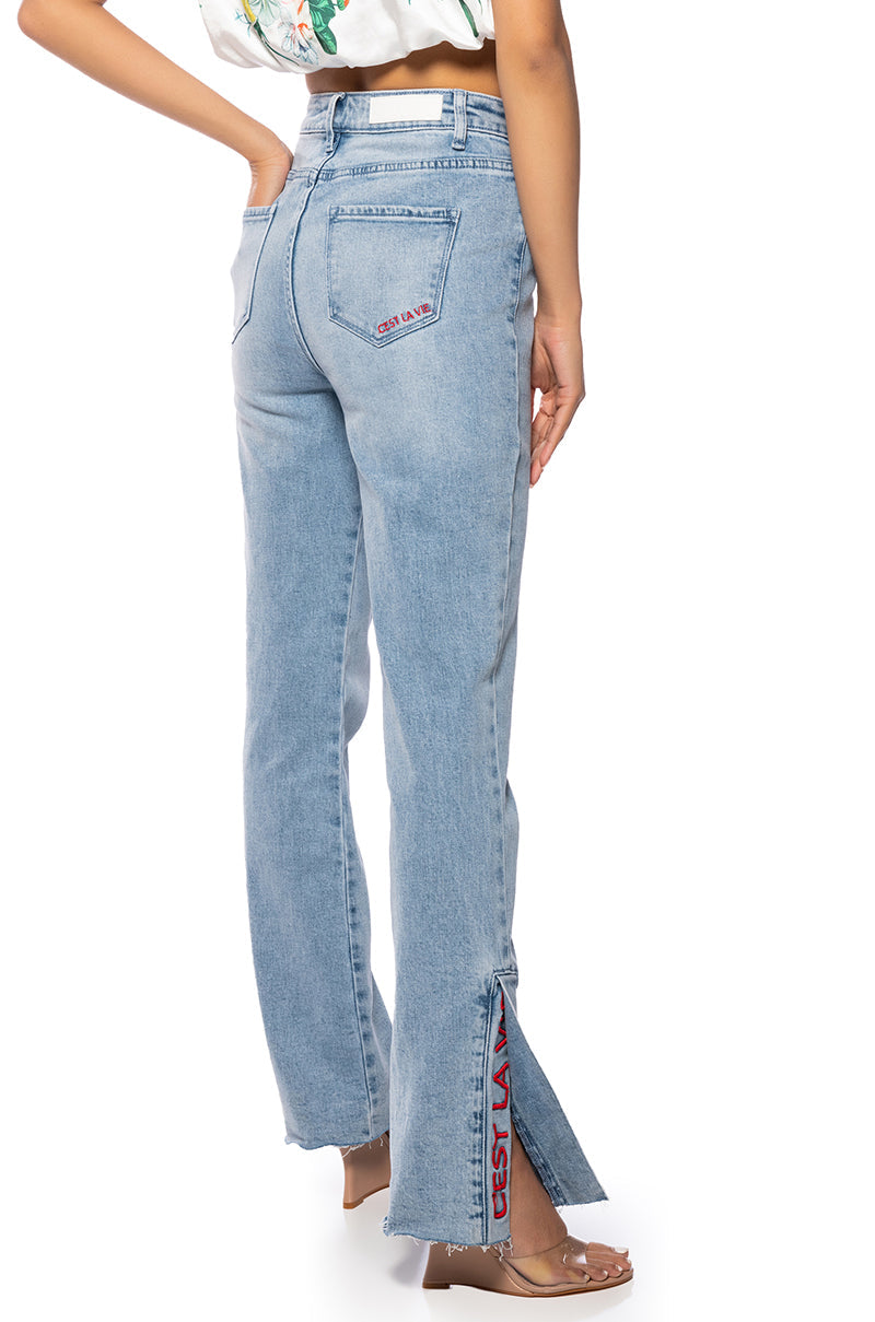 C'EST LA VIE HIGH RISE STRAIGHT JEANS