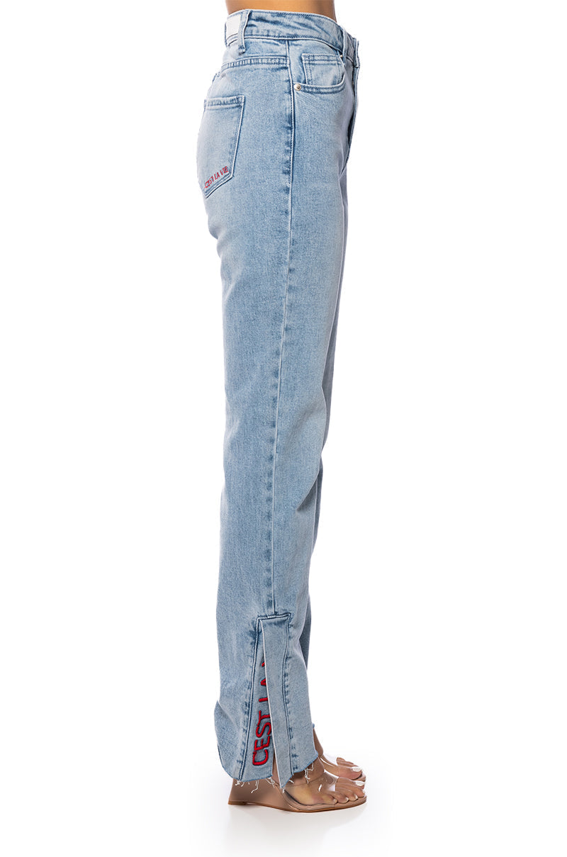 C'EST LA VIE HIGH RISE STRAIGHT JEANS