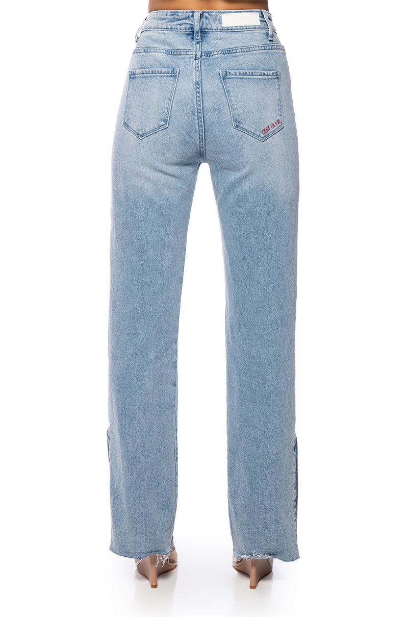 C'EST LA VIE HIGH RISE STRAIGHT JEANS