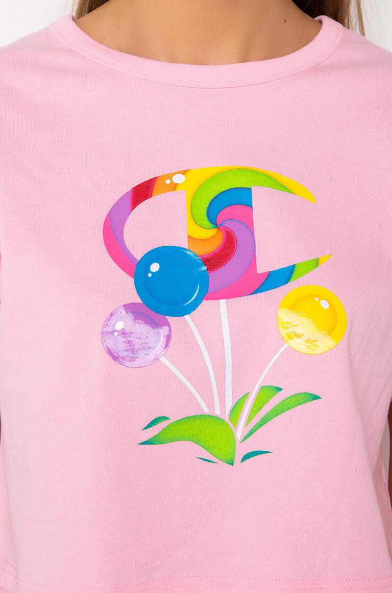 CHAMPION CANDY LAND CROPPED HERITAGE TEE - GRAPHIC