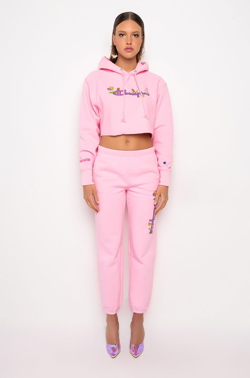 CHAMPION CANDY LAND CROPPED REVERSE WEAVE HOOD - GRAPHIC