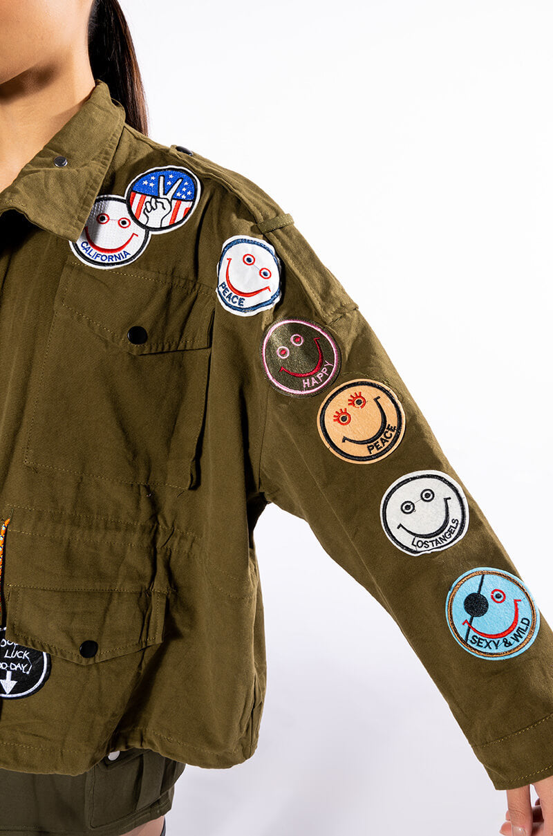 CHECK IT OUT PATCH WORK MILITARY BOMBER