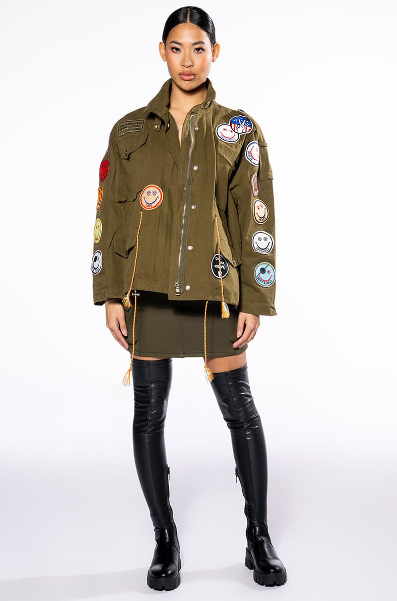 CHECK IT OUT PATCH WORK MILITARY BOMBER