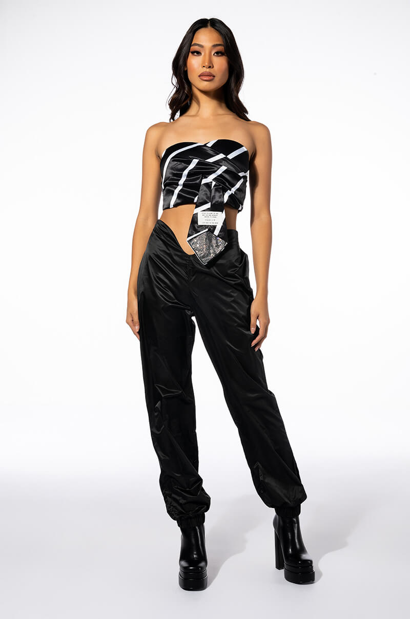 CHEERS TIE DETAIL CORSET TOP